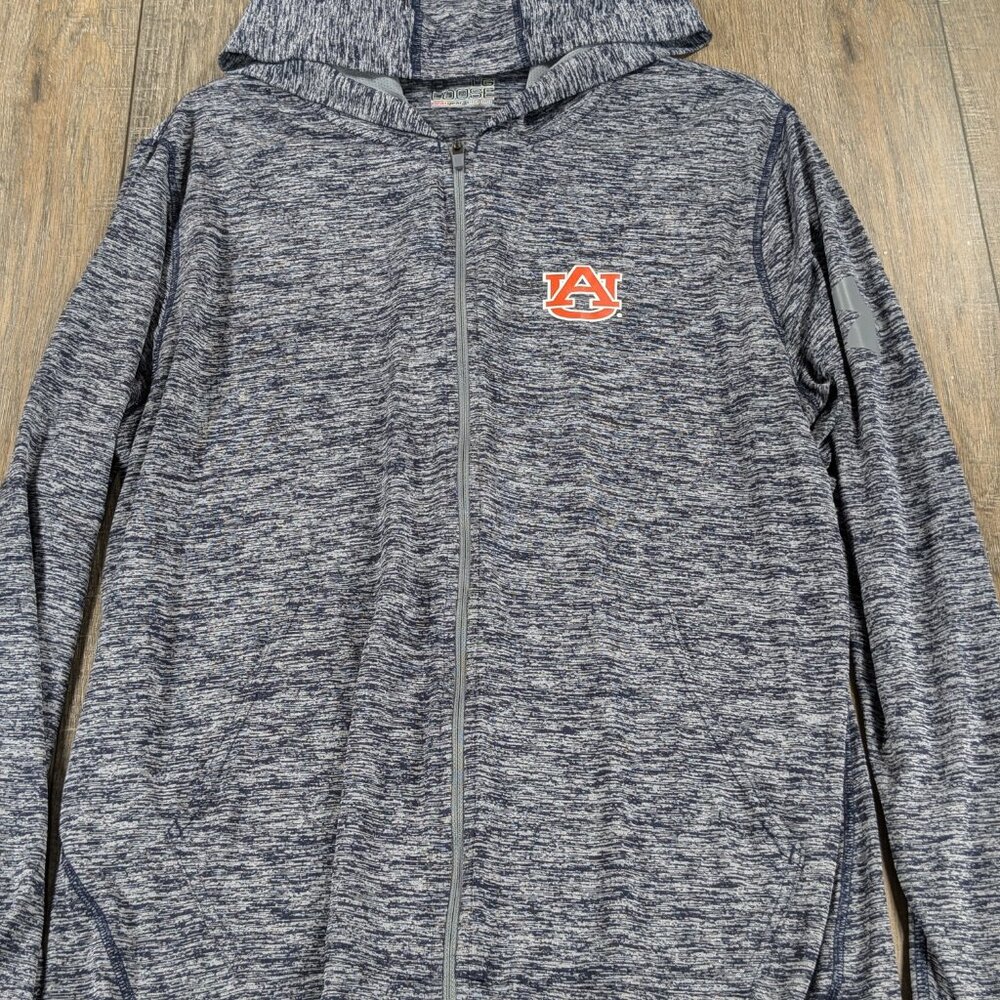 Under Armour Hoodie Mens Large Blue Auburn Logo Pullover Loose